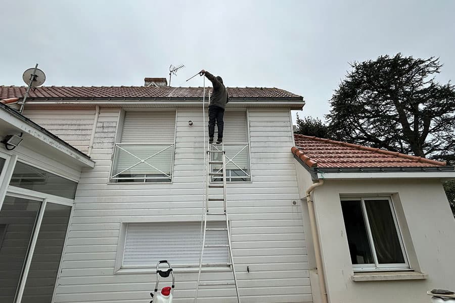 Traitement antimousse toiture